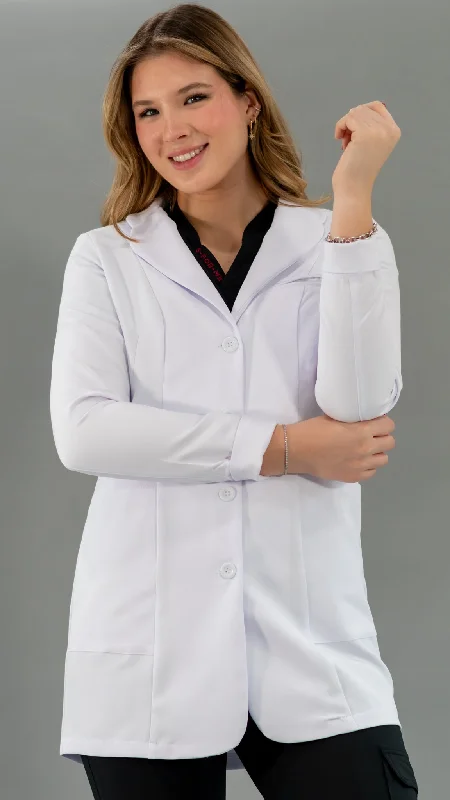 Contoured Fit Pure White Waterproof Women's Lab Coat