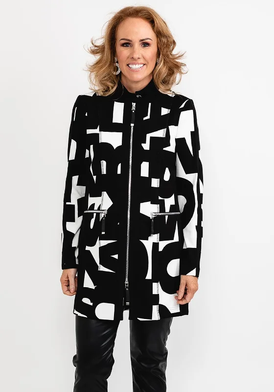 I’cona Abstract Monochrome Print Jacket, Black & White