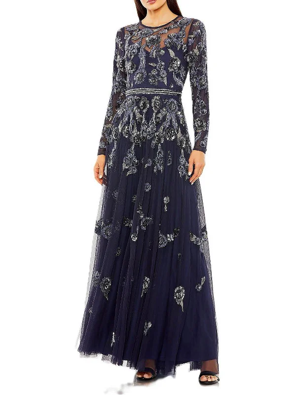 Womens Embellished Formal Evening Dress