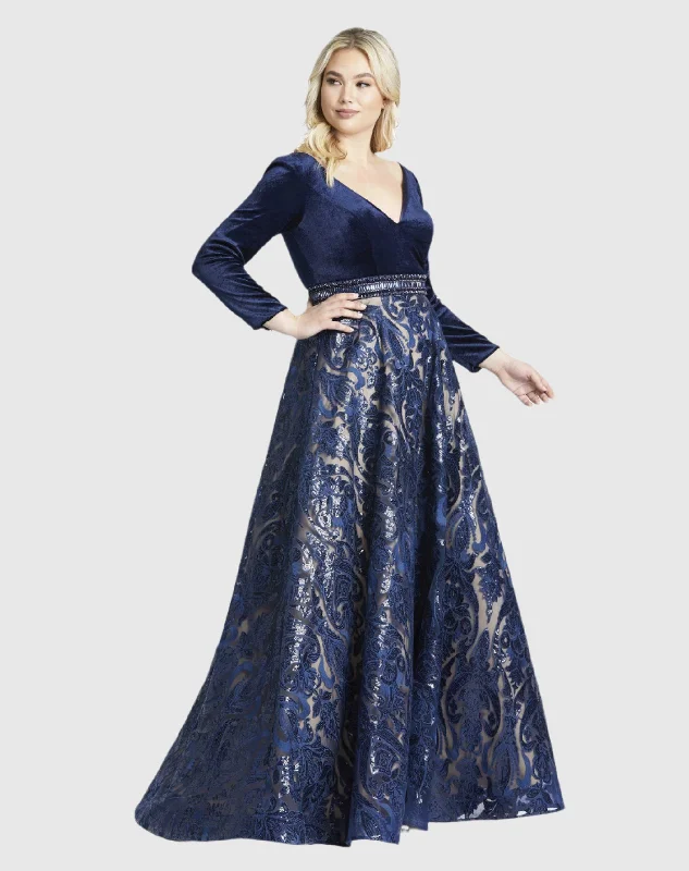 Midnight Velvet A-Line Evening Gown (Plus)