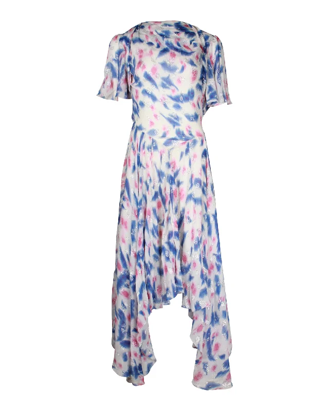 Isabel Marant Namala Cutout Printed Dress in Multicolor Silk