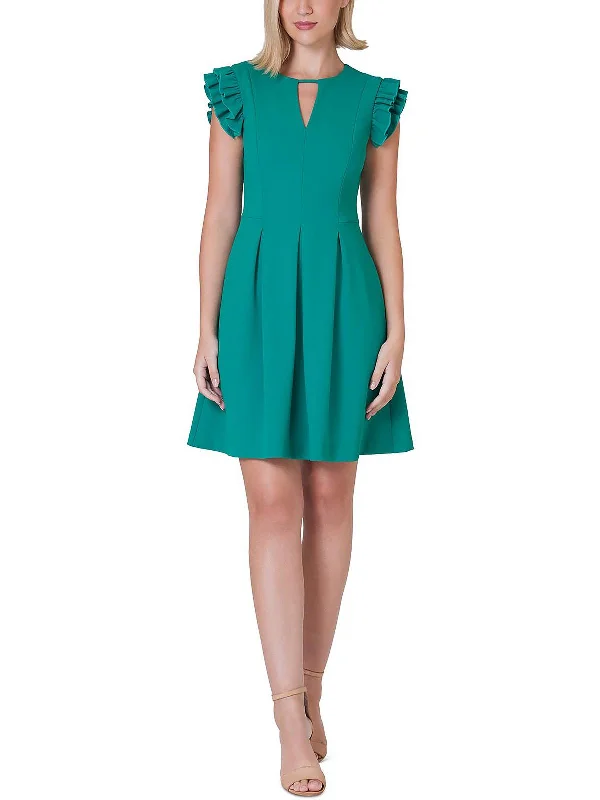 Womens Pleated Mini Cocktail And Party Dress