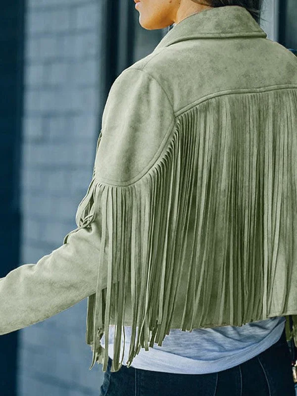 Faux Suede Fringe Jacket