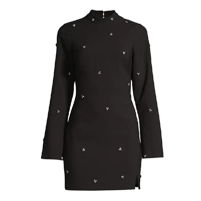 LIKELY Women's Phillips Solid Black Embellished Mini Cocktail Dress