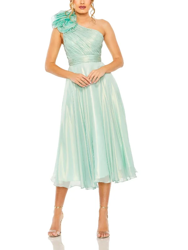 Womens Chiffon Iridescent Evening Dress