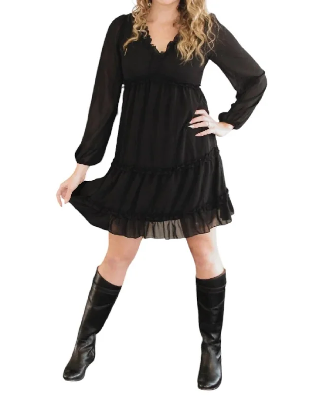 Spellman Long Sleeve Dress In Black