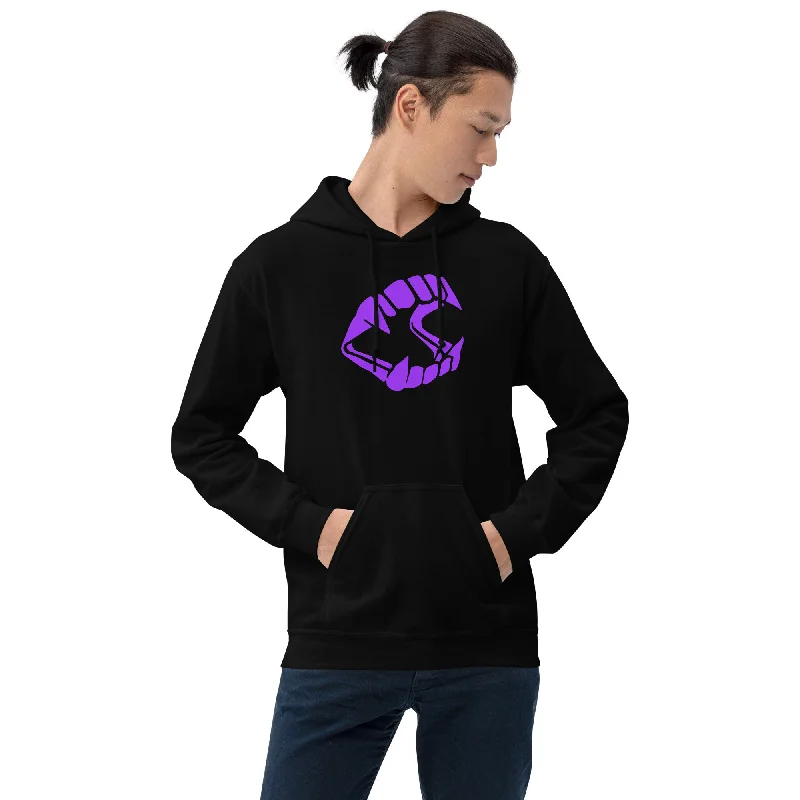 Purple Novelty Vampire Fangs Toy Dracula Teeth Unisex Hoodie Sweatshirt