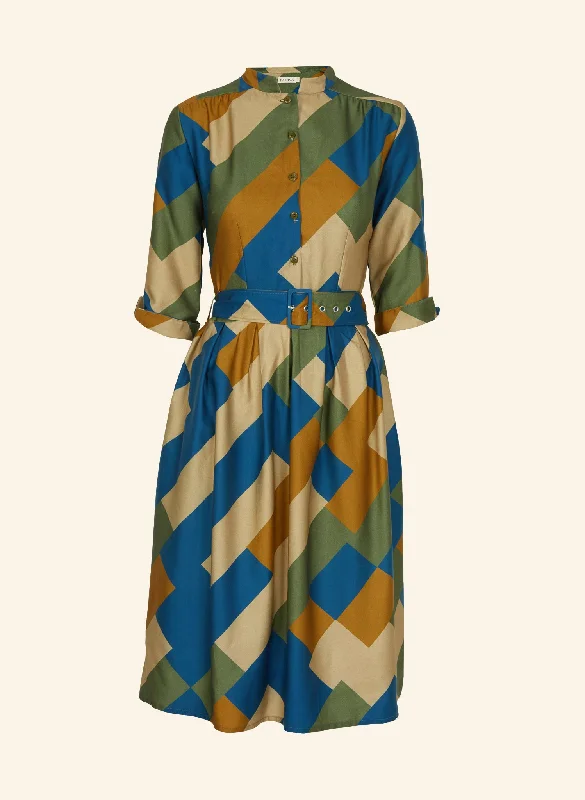 Cynthia Dress - Green Bauhaus