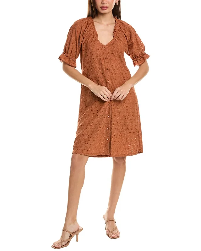 Bobeau Eyelet Shirtdress