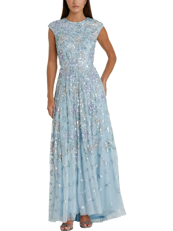 Womens Sequined Formal Evening Dress