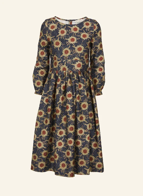 Philippa Dress - Navy Artichoke Print