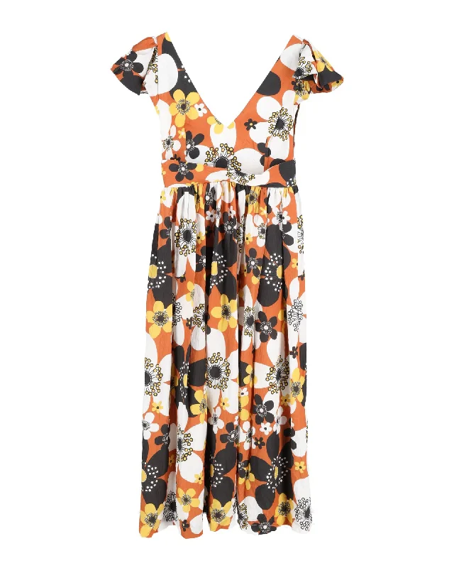 Dodo Bar Or Jenny Long Floral Dress in Multicolor Cotton