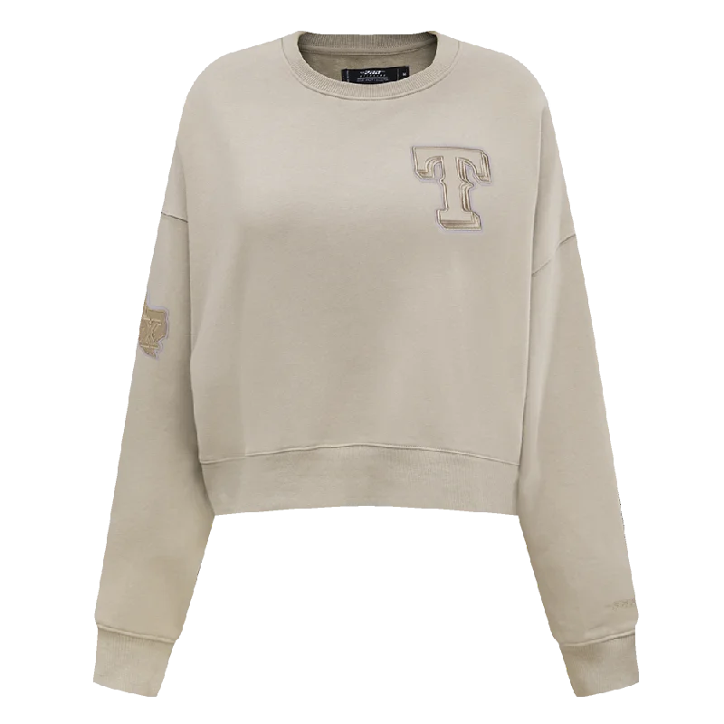 SUDADERA DE CUELLO REDONDO MLB TEXAS RANGERS NEUTRAL PARA MUJER