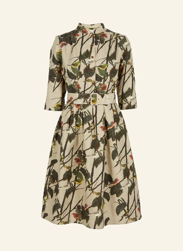 Cynthia -  Natural Forgotten Birds Dress