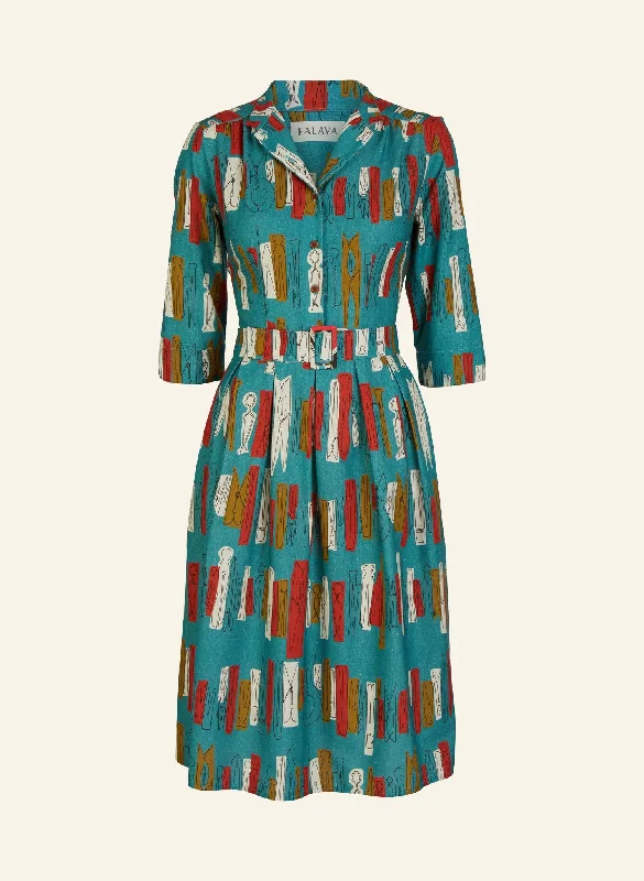 Cynthia - Teal Pegs Dress