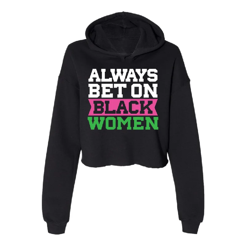 Always Bet on Black Women Sorority Inspired Cropped Hoodie