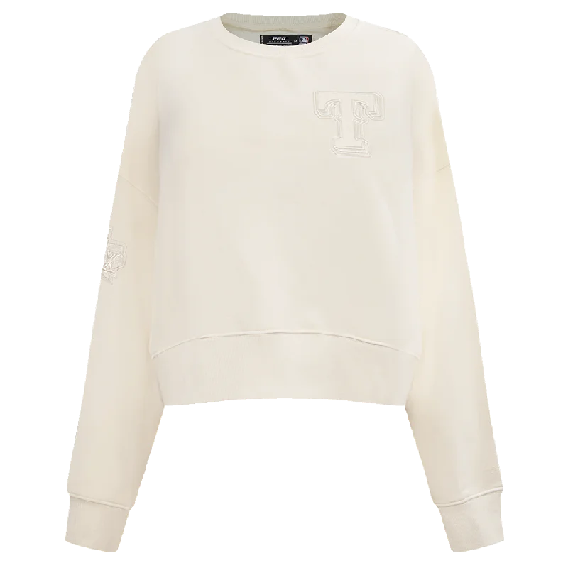 SUDADERA DE CUELLO REDONDO MLB TEXAS RANGERS NEUTRAL PARA MUJER