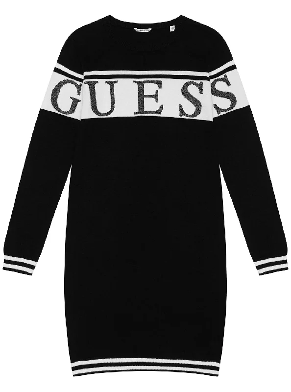 Black Long Sleeve Knit Dress (7-16)