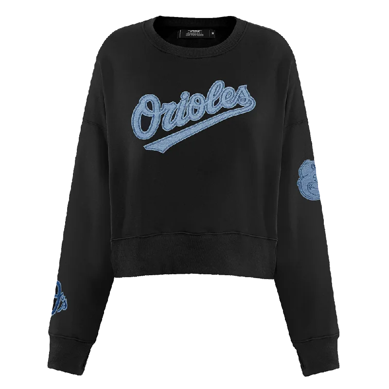 SUDADERA DE CUELLO REDONDO MLB BALTIMORE ORIOLES VARSITY BLUES PARA MUJER