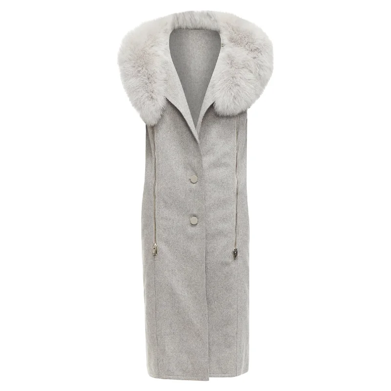 Alexander Wang Saga s  collar virgin wool blend vest dress