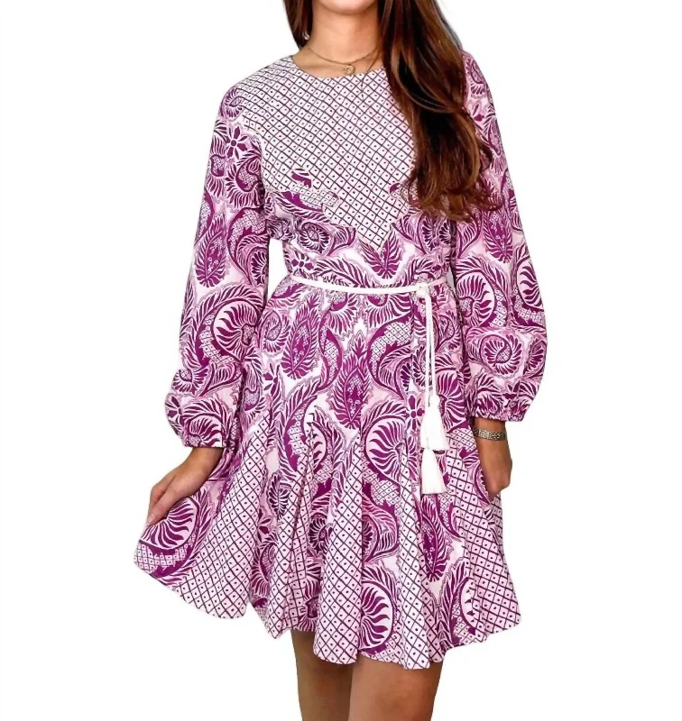 Diandra Dress In Hollyhock Print