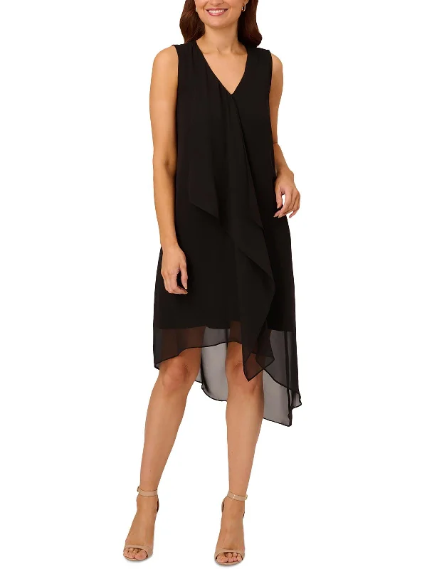 Womens Chiffon Asymmetric Cocktail And Party Dress