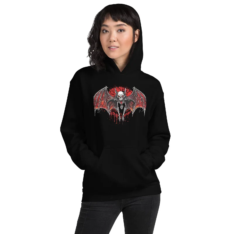 Blood Moon Demon Vampire Bat Halloween Pullover Hoodie Sweatshirt