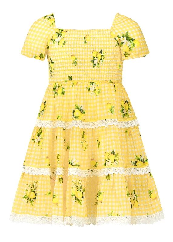 Lemon Meringue Girls Dress