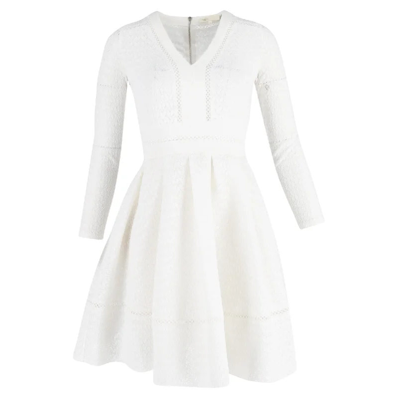 Maje Rossignol Fit-And-Flare Mini Dress In White Polyester