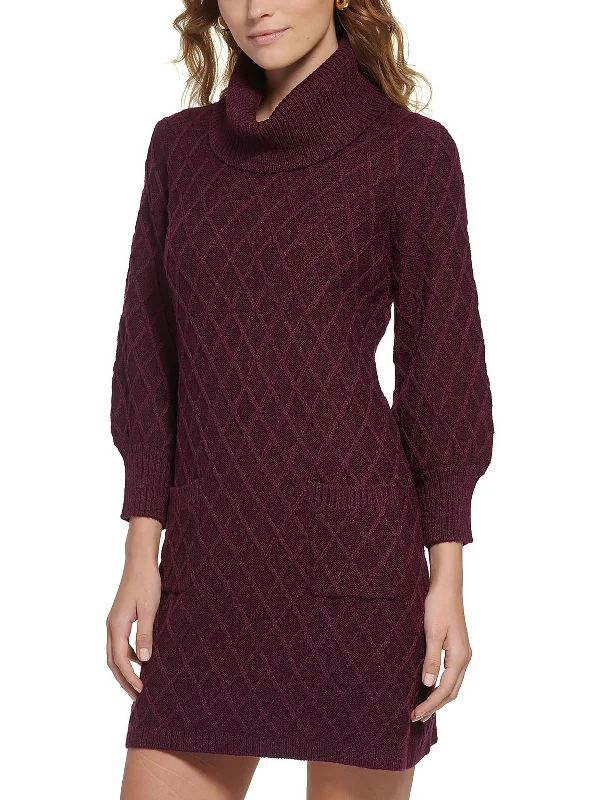 Womens Turtleneck Midi Sweaterdress