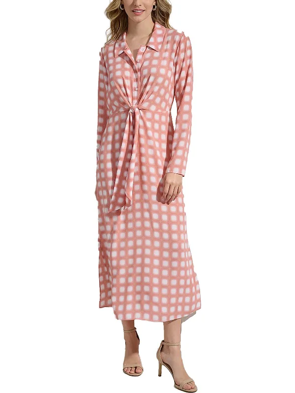 Womens Printed Midi Shirtdress