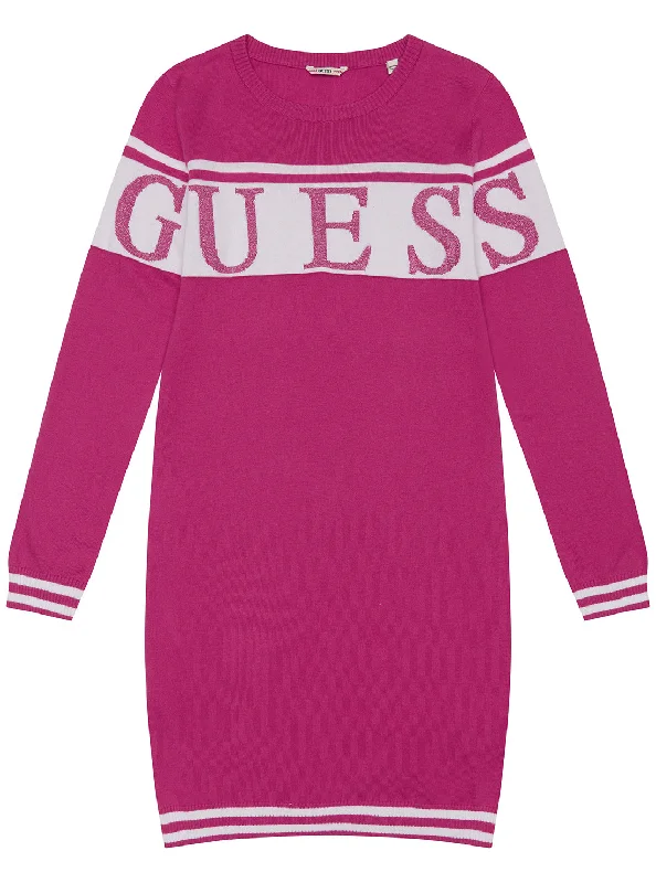 Pink Long Sleeve Knit Dress (7-16)