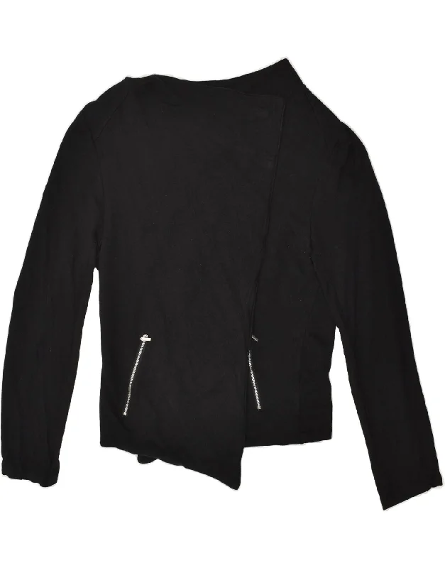 MOSSIMO Womens Asymmetric Cardigan Sweater UK 18 XL Black Rayon