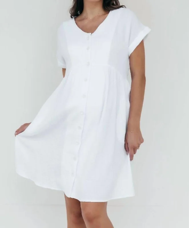 Lexi Gauze Shift Dress In White