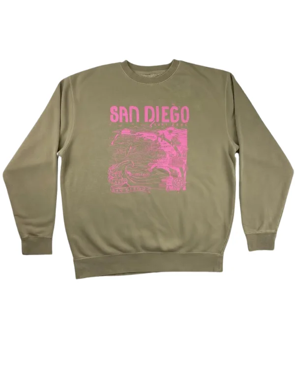 Sun Diego Women's Map Sweatshirt - Cement Pink