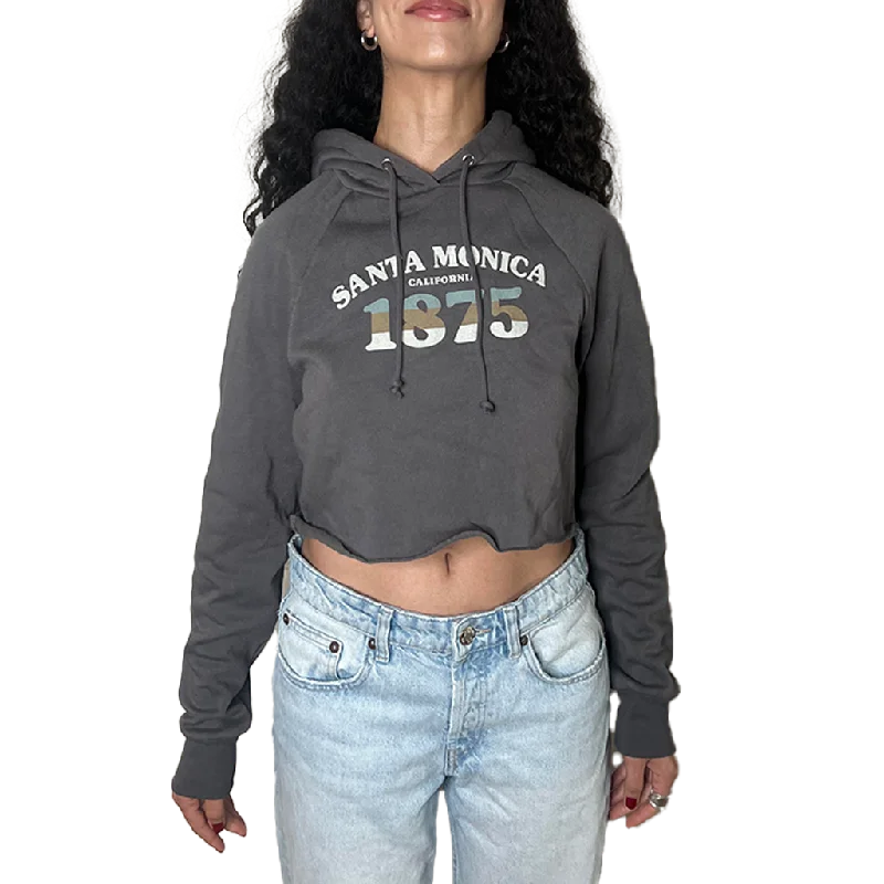 Santa Monica 1875 Cropped Hoodie Black Sand