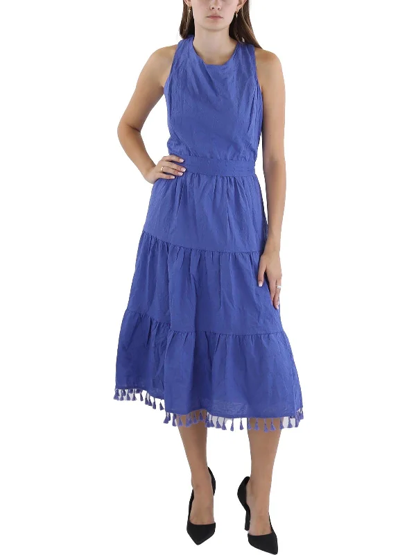 Womens Daytime 100% Cotton Midi Dress